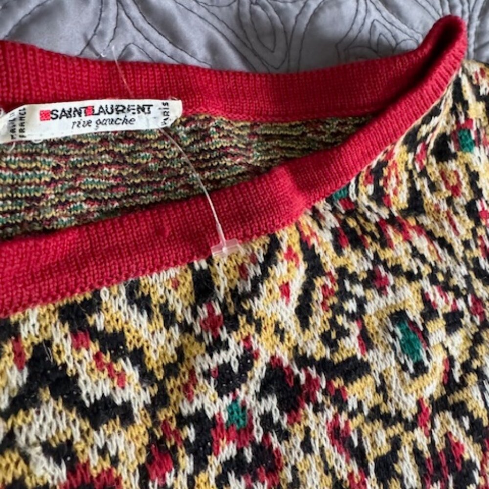 Vintage YVES SAUNT LAURENT Rive Gauche Knit tunic-length wool sweater
